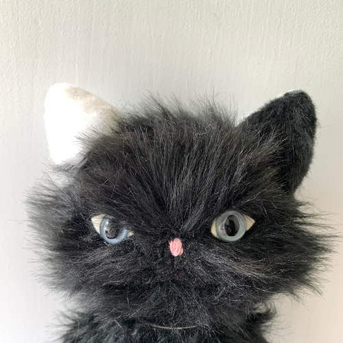 黒猫ぬいぐるみ フェイクファー製 黒猫 フェイクファー ぬいぐるみ menino itang！メニノイタンジ