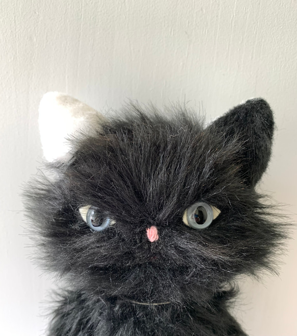 黒猫　フェイクファー 2枚目の画像