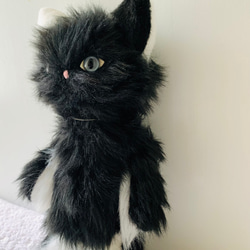 黒猫　フェイクファー 4枚目の画像