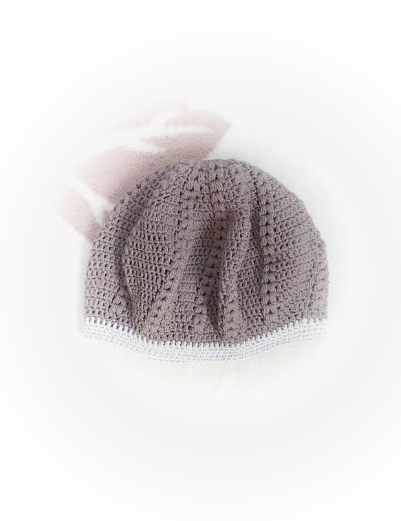 一年中使えるコットン100%素材の手編みベレー帽♡大人サイズ♡266 8枚目の画像