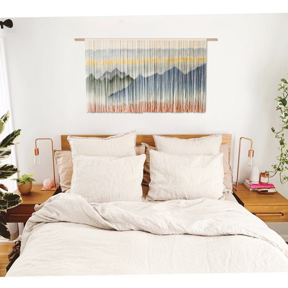 【受注製作】風景画 絵画 タペストリー 壁掛け 手作り アート 芸術 ウォールハンギング 新築祝い・新居祝い 家の装飾 cm 高さ 円幅 アート 90cm ロッドを使用した壁掛けタペストリーの実際の幅は 広くなります #寝室