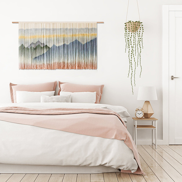 【受注製作】風景画 絵画 タペストリー 壁掛け 手作り アート 芸術 ウォールハンギング 新築祝い・新居祝い 家の装飾 cm 高さ 円幅 アート 90cm ロッドを使用した壁掛けタペストリーの実際の幅は 広くなります #寝室