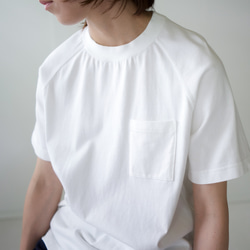 combed cotton/raglan pocket  tshirt /off white/size1 1枚目の画像