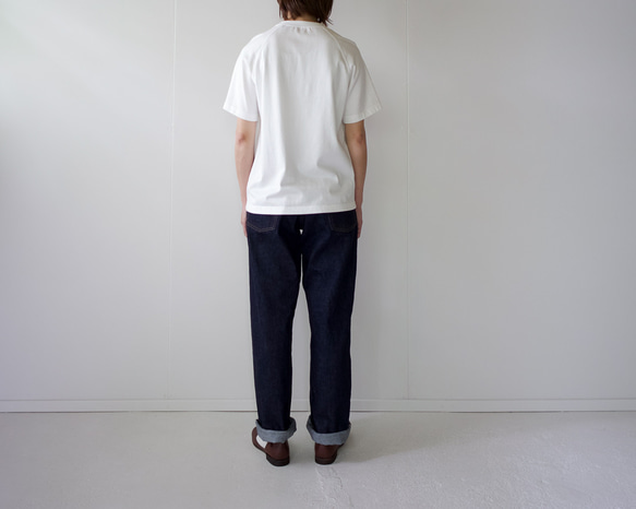 combed cotton/raglan pocket  tshirt /off white/size1 6枚目の画像