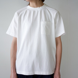 combed cotton/raglan pocket  tshirt /off white/size1 4枚目の画像
