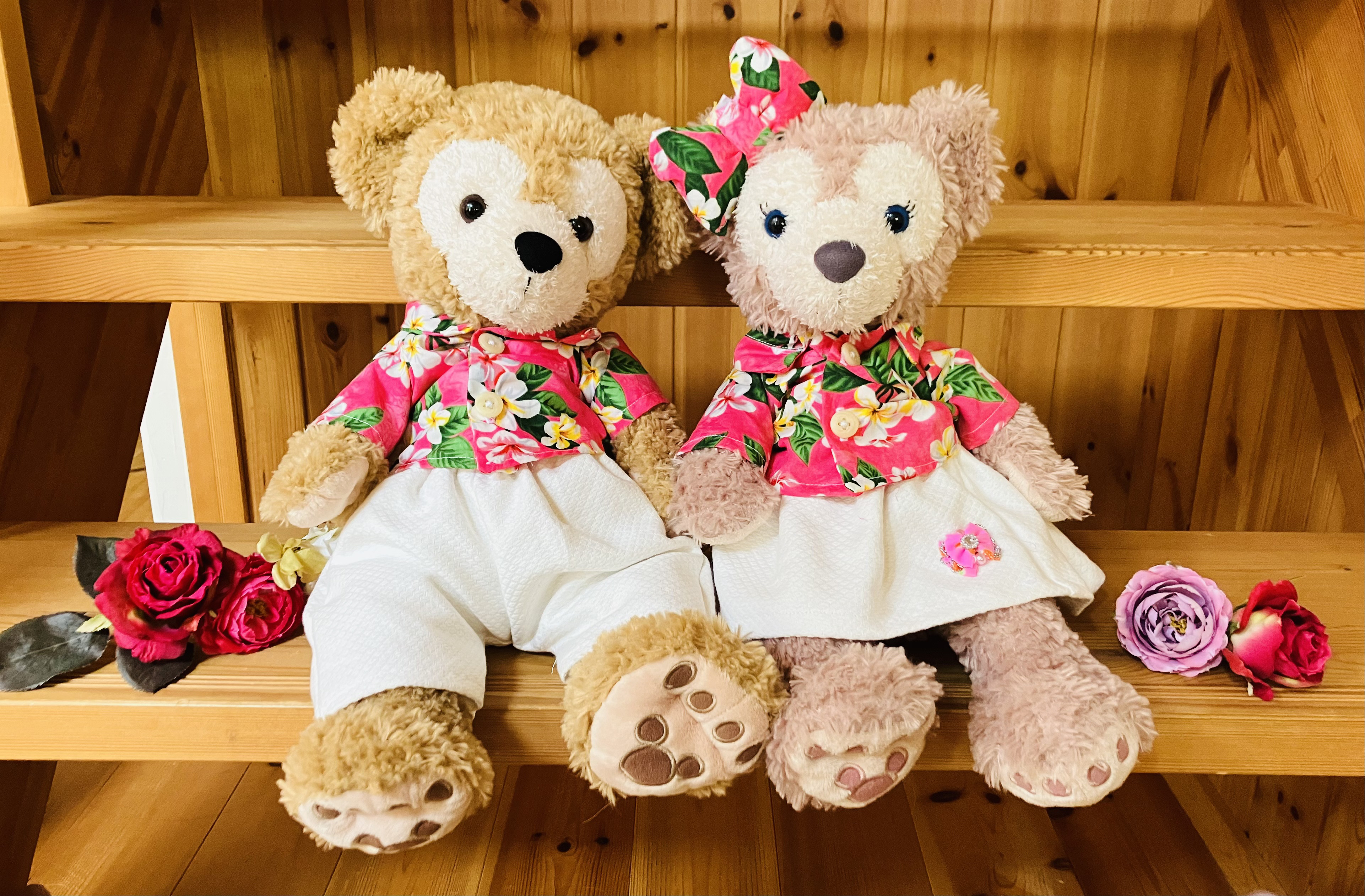 ダッフィーハワイ製聖歌隊コスチューム着用