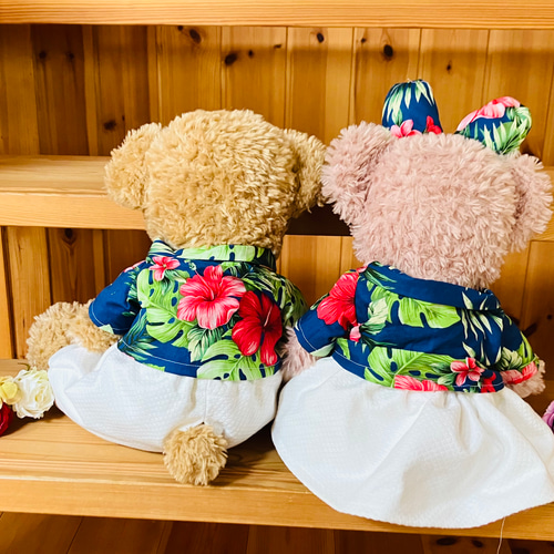 ダッフィとシェリーメイのコスチューム アロハシャツとズボンと