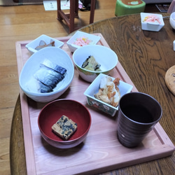 柿渋塗一人用ミニ食卓 3枚目の画像