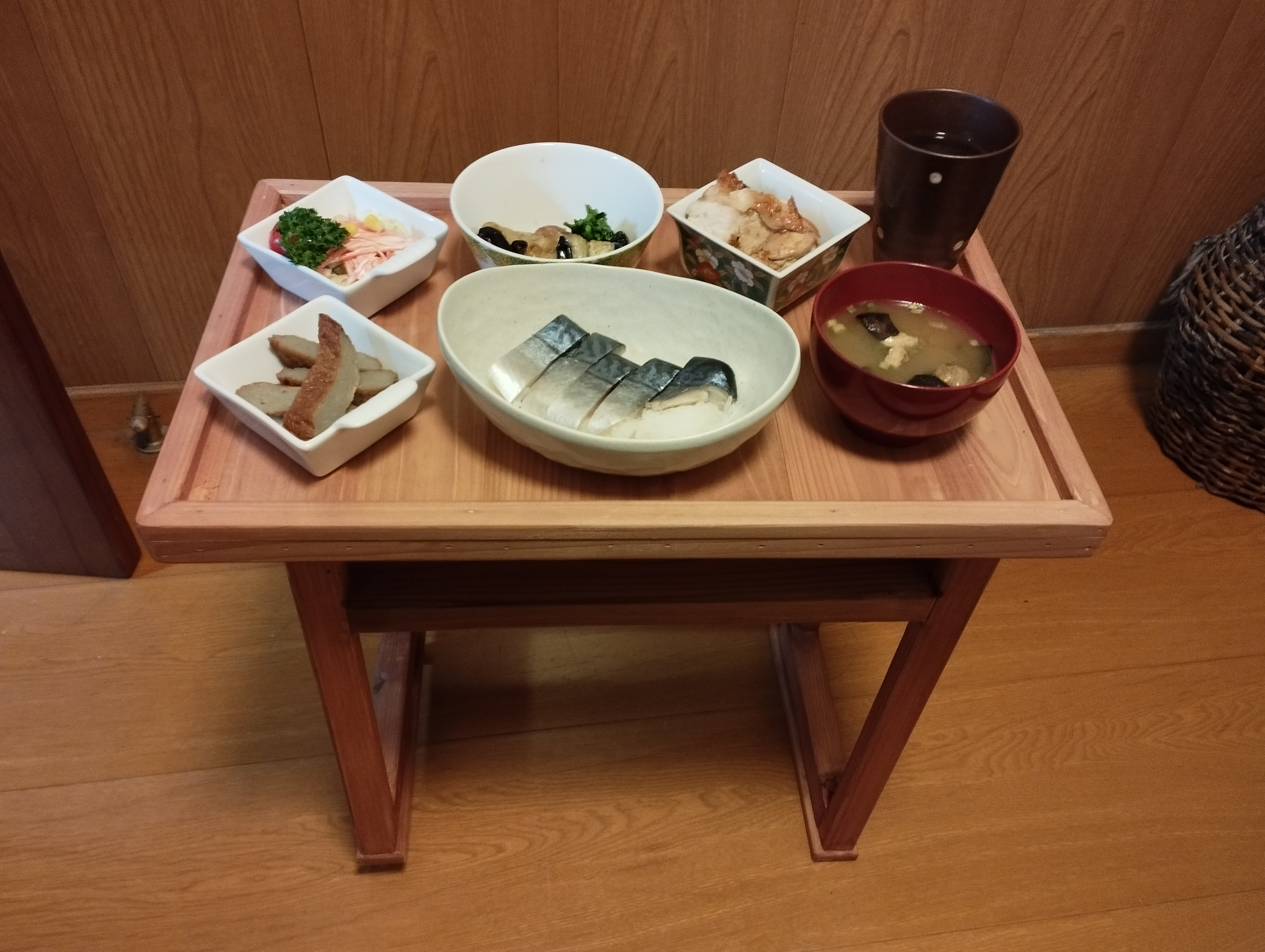 柿渋塗一人用ミニ食卓