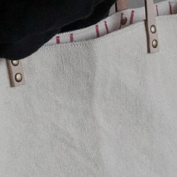 リネンバッグ*リネン帆布の革ハンドルトートバッグ 16枚目の画像