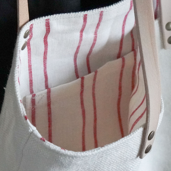 リネンバッグ*リネン帆布の革ハンドルトートバッグ 12枚目の画像