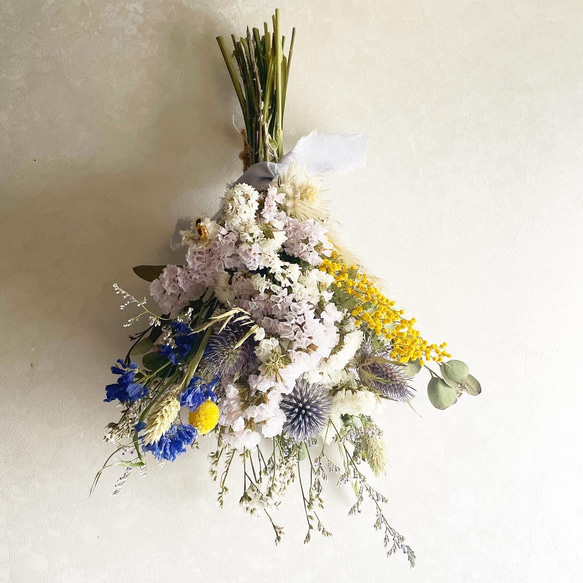 ﾟ☁︎ ﾟ☾ ミモザ&ベッチーズブルー&デルフィニウムのドライフラワー