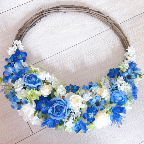 リースブーケ（ブルー系） ブーケ 花*花 通販 15835184｜Creema