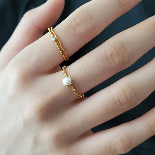 淡水ベビーパールリングSV925カラー選べるミル打ちミニパールリングRS