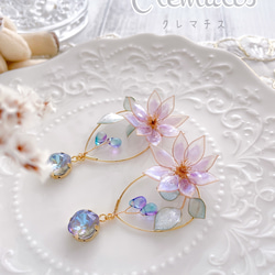 八重桜(ロングタイプ)のピアス・イヤリング ディップアート アメリカン