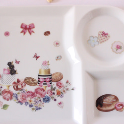 ケーキガーデン☆お花畑のケーキのランチプレート&マグカップセット「ポーセラーツ」【新作ＷＥＥＫ２０２３】 2枚目の画像