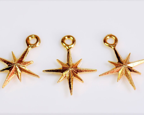 アンティークパーツ】 宇宙雑貨 星チャーム ミニチャーム（両面同じ柄