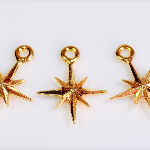 アンティークパーツ】 宇宙雑貨 星チャーム ミニチャーム（両面同じ柄