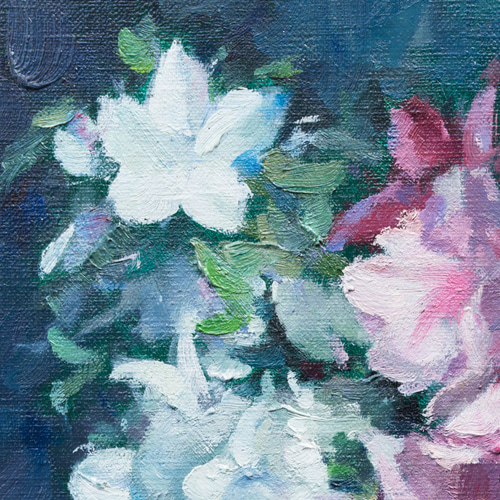 さつき】 油絵原画 F3サイズ 一点物 イーゼル付 豪華プレゼント