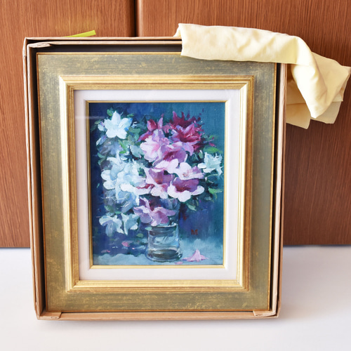さつき】 油絵原画 F3サイズ 一点物 イーゼル付 豪華プレゼント さつき】 油絵原画 F3サイズ 一点物 イーゼル付 豪華プレゼント