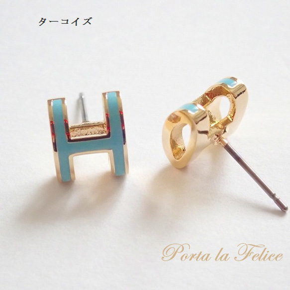 *Porta la felice*ベストセラー  大人気！ H pierce（ゴールド）（小） 7枚目の画像