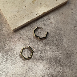 Hexagon hoop pierce〖rco-009〗 -One Touch Series- 　 3枚目の画像