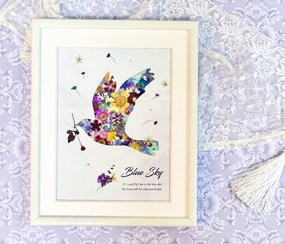押し花絵画　押し花アート(薔薇)　ハンドメイド 押し花アート 花園のエントランス 薔薇の花 (押し花絵