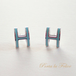 *Porta la felice*ベストセラー  大人気！ H pierce（シルバー×ターコイズ）（大） 1枚目の画像