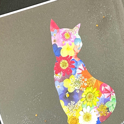 インテリア　押花額　ギフト　動物 元気にジャンプ！お花のクジラさん押し花アート額 ギフト その他アート