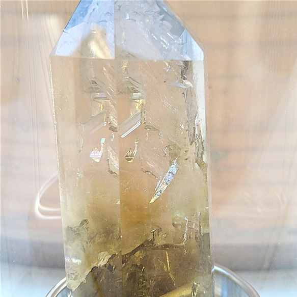天然石　ボトル　ガラスボトル　スモーキーシトリンクォーツ　ファントム　ポイント　水筒　天然石インテリアとして 9枚目の画像