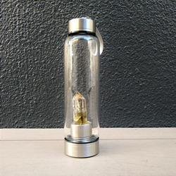 天然石　ボトル　ガラスボトル　スモーキーシトリンクォーツ　ファントム　ポイント　水筒　天然石インテリアとして 8枚目の画像