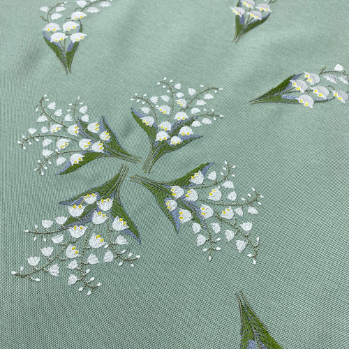 オーダー承ります】愛らしいすずらん刺繍テーブルクロス お色9色から