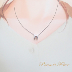*Porta la felice*ベストセラー 　大人気！ H necklace （ホワイト×シルバー）（小） 5枚目の画像