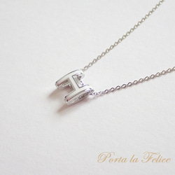 *Porta la felice*ベストセラー 　大人気！ H necklace （ホワイト×シルバー）（小） 4枚目の画像