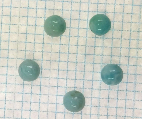 ラリマー　５ミリ　ラウンドカボッション　５石セット　LARIMAR 4mm Round Cab 5枚目の画像