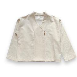 和紙コットンのショートジャケット　生成り/ベージュ　Washi & Cotton jacket 10枚目の画像