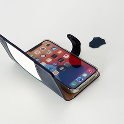 衝撃防止 手帳型 スマホ ケース 本革 カバー iPhone15 14 13 Pro MAX Xperia [SK03] 7枚目の画像