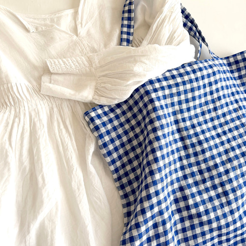 リネンバッグ リネン ギンガムチェック エコバック ギフト 家族 エコ