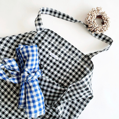 リネンバッグ リネン ギンガムチェック エコバック ギフト 家族 エコ