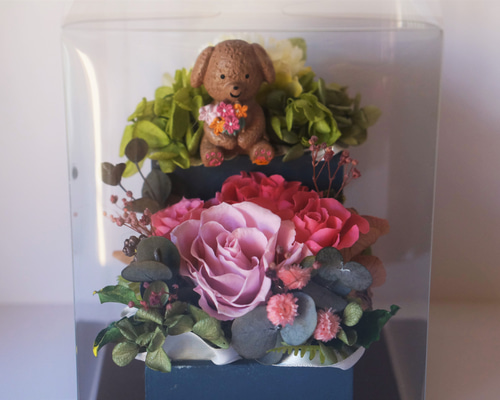 フラワーアレンジメントD フラワーアレンジメント コア・ プリザーブドフラワー ぽいんとあっぷ