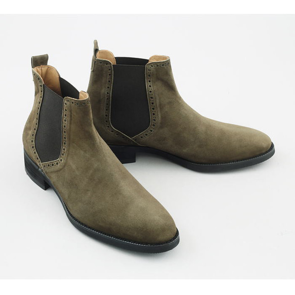 サイドゴアブーツ スエードレザーブーツ レザーシューズ 本革ブーツ SHOES STAR オーダーシューズ 