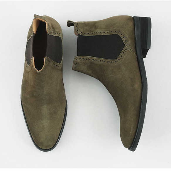 サイドゴアブーツ スエードレザーブーツ レザーシューズ 本革ブーツ SHOES STAR オーダーシューズ 