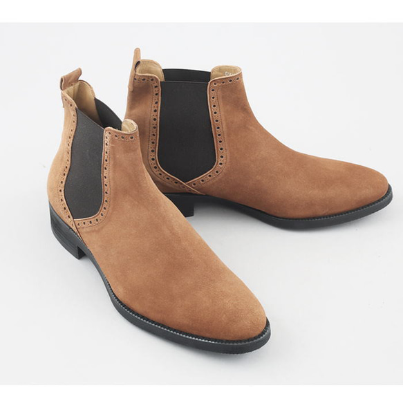 サイドゴアブーツ スエードレザーブーツ レザーシューズ 本革ブーツ SHOES STAR オーダーシューズ 