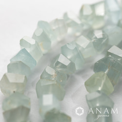 【約5cm】ミルキー アクアマリン ラフ ボタン タンブル（ボタンブル）★ANAM gems 3枚目の画像