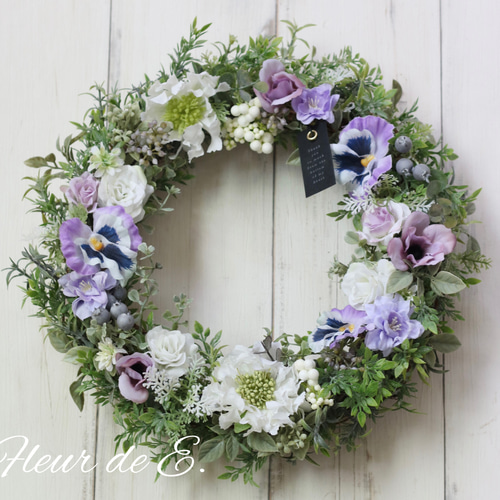アーティフィシャルフラワー リース 32センチ リース Fleur de E