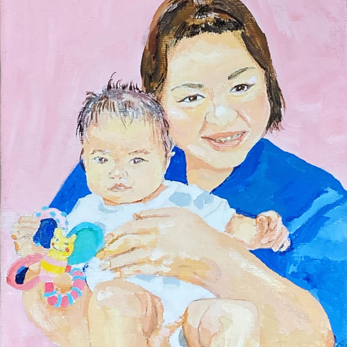 似顔絵 アクリル画 絵画 SAND & RIVER 通販 15837619｜Creema(クリーマ)