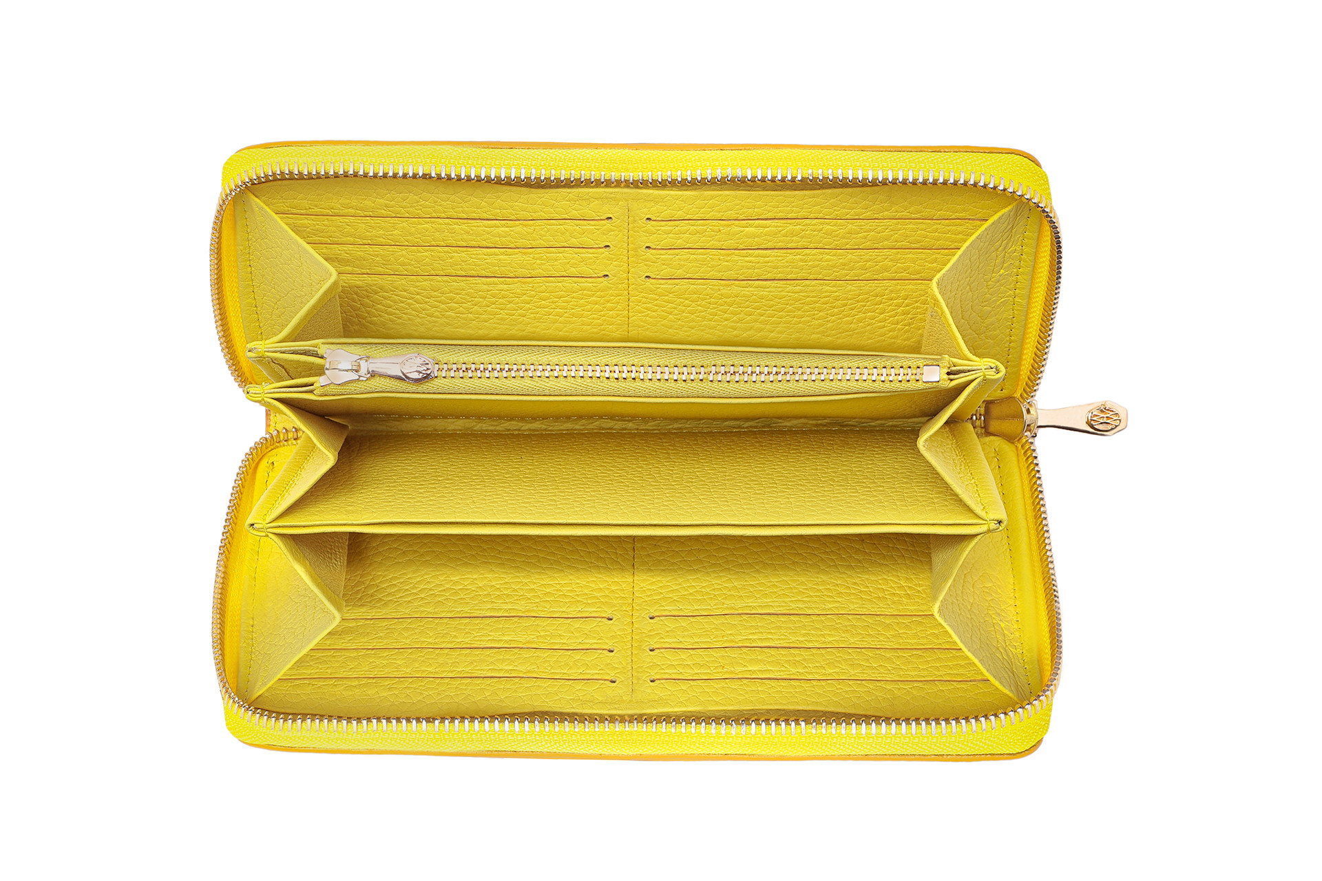 長財布/イエロー/フランス産高級牛革ヤギ革/エレガント/レディース/プレゼント/送料無料