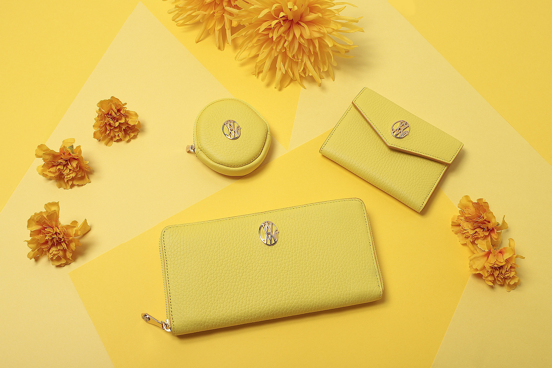 長財布/イエロー/フランス産高級牛革ヤギ革/エレガント/レディース/プレゼント/送料無料