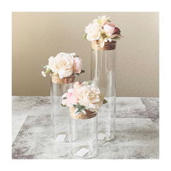 ありそうでなかった　ガラス瓶の蓋に花　造花　アーティシャルフラワー　小物入れ　雑貨　お誕生日　ギフト　バラ　 4枚目の画像