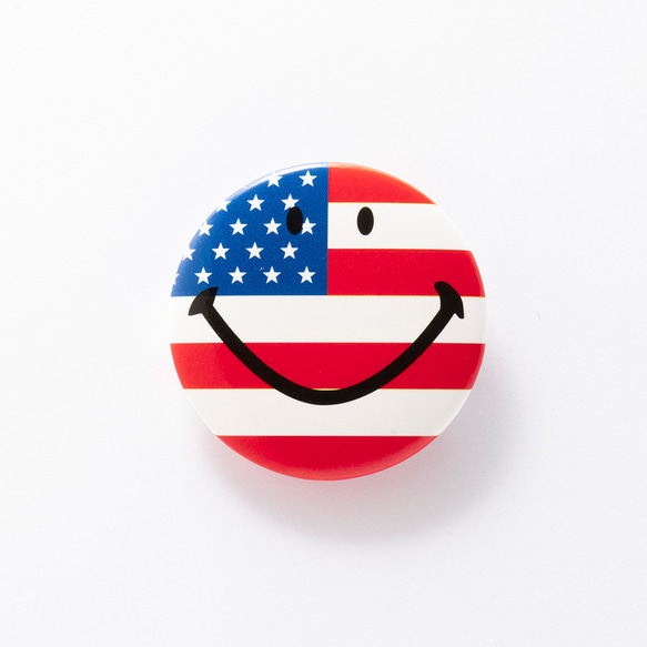 アメリカンスマイル 缶バッジ 缶バッチ smile【3.1cm